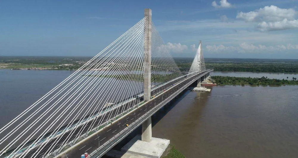 Imagen de contexto: Puente Pumarejo terminado. Imagen: Sacyr